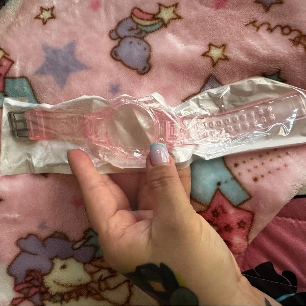 Transparent Pink smart Watch wristband